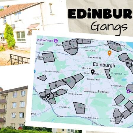 Map of Edinburgh, Scotland Gangs (Tour the Hoods of Edinburgh)